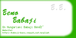 beno babaji business card
